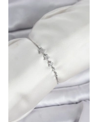 Gümüş Renk Zirkon Taşlı Yıldız Model Asansörlü Kadın Bileklik