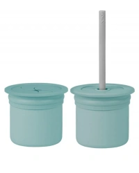 Ham+Hüp Pipetli Silikon Bardak Seti Aqua Green / Powder Grey