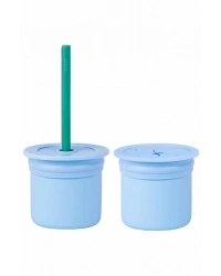 Ham+Hüp Pipetli Silikon Bardak Seti Mineral Blue / Aqua Green