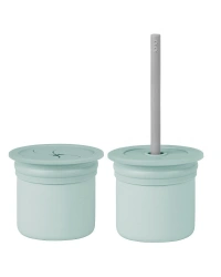 Ham+Hüp Pipetli Silikon Bardak Seti River Green / Powder Grey