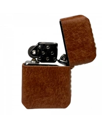 Handmade El Yapımı Hakiki Deri Zippo Modeli Çakmak - AG02001 - Kahverengi