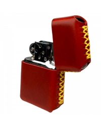 Handmade El Yapımı Hakiki Deri Zippo Modeli Çakmak - AG02001 - Kırmızı