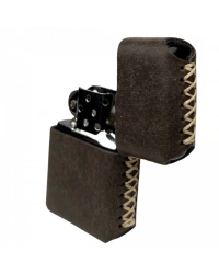 Handmade El Yapımı Hakiki Deri Zippo Modeli Çakmak - AG02001 - Koyu Vizon