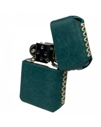 Handmade El Yapımı Hakiki Deri Zippo Modeli Çakmak - AG02001 - Petrol Yeşili