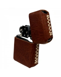 Handmade El Yapımı Hakiki Deri Zippo Modeli Çakmak - AG02001 - Tobacco