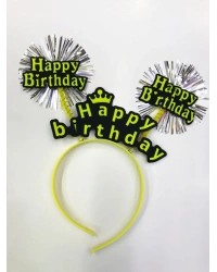 Happy Birthday Neon Renk Doğum Günü Tacı 12 Adet
