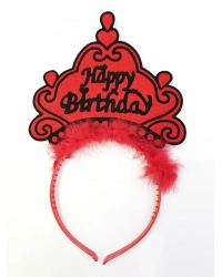 Happy Birthday Yazılı Neon Renk Taç 12 Adet