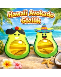 Hawaii Temalı Avokado Gözlük – Kostüm Parti Gözlüğü