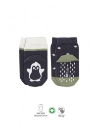 Hayvan Figürlü Kaymaz Erkek Soket Çorap 2Li BS10119 Antrasit