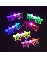 Işıklı Yıldız Gözlük Ledli Parti Gözlüğü 6 Renk 12 Adet