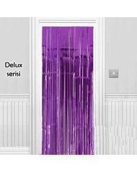 Işıltılı Duvar ve Kapı Perdesi Mor Renk 90x200 cm