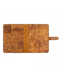 İsme Özel Çıtçıtlı Fonksiyonlu iPad Organizer - %100 Rainbow Deri - ET01002 - Camel