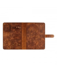 İsme Özel Çıtçıtlı Fonksiyonlu iPad Organizer - %100 Rainbow Deri - ET01002 - Kahverengi