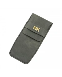 İsme Özel Çok Amaçlı Aksesuar Kılıfı - %100 Rainbow Deri - AK01002 - Antrasit