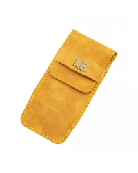 İsme Özel Çok Amaçlı Aksesuar Kılıfı - %100 Rainbow Deri - AK01002 - Hardal Sarısı