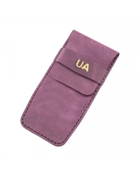 İsme Özel Çok Amaçlı Aksesuar Kılıfı - %100 Rainbow Deri - AK01002 - Mor