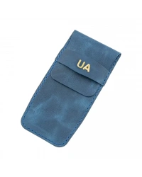 İsme Özel Çok Amaçlı Aksesuar Kılıfı - %100 Rainbow Deri - AK01002 - Saks Mavisi