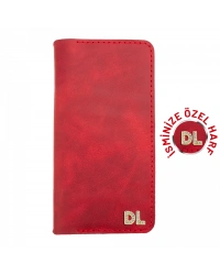 İsme Özel Dikey Uzun Cüzdan - %100 Rainbow Deri - A010007 - Kırmızı