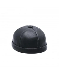 İsme Özel Docker Şapka - %100 Gerçek Deri - AB01009 - Siyah