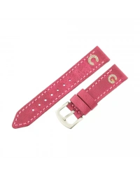 İsme Özel El Dikişli Saat Kordonu - %100 Çift Kat Deri - AG03003 - Fuşya