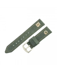 İsme Özel El Dikişli Saat Kordonu - %100 Çift Kat Deri - AG03003 - Haki