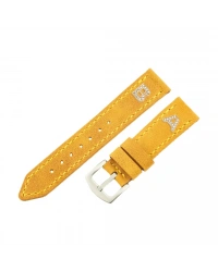İsme Özel El Dikişli Saat Kordonu - %100 Çift Kat Deri - AG03003 - Hardal Sarısı