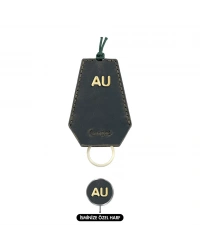 İsme Özel İpli Anahtarlık - % 100 Crazy Deri - AG01002 - Haki