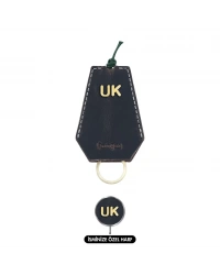 İsme Özel İpli Anahtarlık - % 100 Crazy Deri - AG01002 - Lacivert