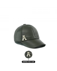 İsme Özel Kep Şapka - %100 Deri - AB01012 - Haki