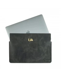 İsme Özel Macbook Kılıfı - %100 Rainbow Deri - ET02002 - Antrasit