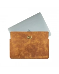 İsme Özel Macbook Kılıfı - %100 Rainbow Deri - ET02002 - Camel