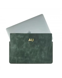 İsme Özel Macbook Kılıfı - %100 Rainbow Deri - ET02002 - Haki