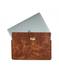 İsme Özel Macbook Kılıfı - %100 Rainbow Deri - ET02002 - Kahverengi