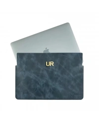 İsme Özel Macbook Kılıfı - %100 Rainbow Deri - ET02002 - Lacivert