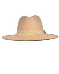 İsme Özel Panama Fötr Şapka - AB01004 - Açık Kahverengi