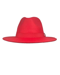 İsme Özel Panama Fötr Şapka - AB01004 - Kırmızı