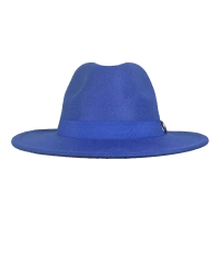 İsme Özel Panama Fötr Şapka - AB01004 - Saks Mavisi