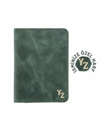 İsme Özel Pasaport Kılıfı - %100 Rainbow Deri - AK02003 - Haki