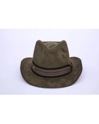 İsme Özel Süet Kovboy Fötr Şapka - AB01007 - Haki