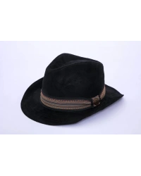 İsme Özel Süet Kovboy Fötr Şapka - AB01007 - Siyah