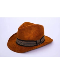 İsme Özel Süet Kovboy Fötr Şapka - AB01007 - Taba