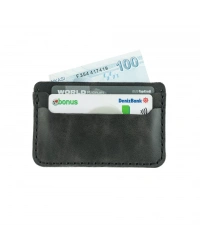 İsme Özel Yatay Kartlık - %100 Rainbow Deri - A011001 - Antrasit