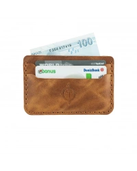 İsme Özel Yatay Kartlık - %100 Rainbow Deri - A011001 - Camel