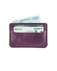İsme Özel Yatay Kartlık - %100 Rainbow Deri - A011001 - Mor