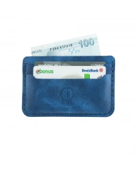 İsme Özel Yatay Kartlık - %100 Rainbow Deri - A011001 - Saks Mavisi