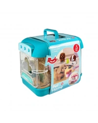 JND-6806 Hareketli Köpek ve Işıklı Sesli Şeffaf Kafes Seti -Vardem Oyuncak