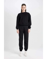 Jogger Eşofman Altı Beli Paçası Lastikli Cepli Uzun Boy Basic Düz D6646AX24WN