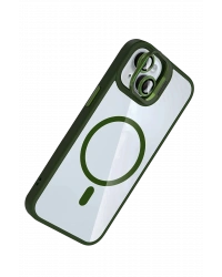 Joko Apple iPhone 14 Remim Lensli Magsafe Standlı Kapak - Koyu Yeşil