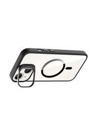 Joko Apple iPhone 15 Plus Remim Lensli Magsafe Standlı Kapak - Siyah