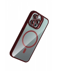 Joko Apple iPhone 15 Pro Max Remim Lensli Magsafe Standlı Kapak - Bordo